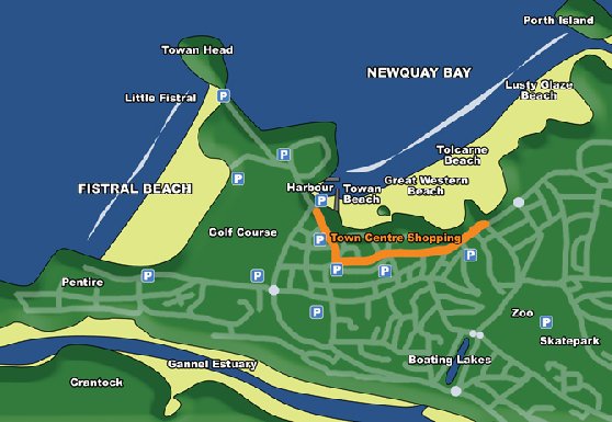 Newquay Town Centre Map
